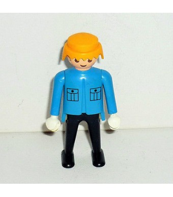FIGURINE PLAYMOBIL - TENUE BLEU  N° 211