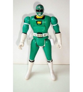 FIGURINE VINTAGE 90'S SENTEI POWER RANGERS VERT AVEC MECANISME BANDAI 1997 (15cm