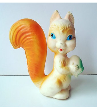 ANCIEN JOUET POUET FONCTIONNEL ECUREUIL SQUIRREL