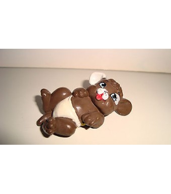 FIGURINE LES BABIES ANIMAL - CHIOT BRUN BROWN DOG (6x3,5cm)