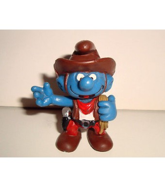 FIGURINE SCHTROUMPF PEYO -  COWBOY 2.0122 SCHLEICH PORTUGAL 1981 (5x4cm)