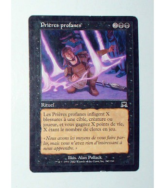 CARTE MTG MAGIC - VERSION FRANCAISE PRIERES PROFANES 