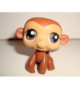 FIGURINE PETSHOP LITTLEST PET SHOPLPS - SINGE MONKEY MARRON 