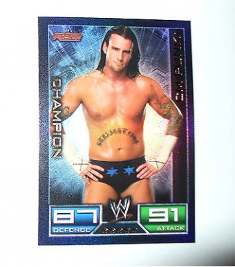 RARE CARTE HOLO DE CATCH SLAM ATTAX RAW CM PUNK