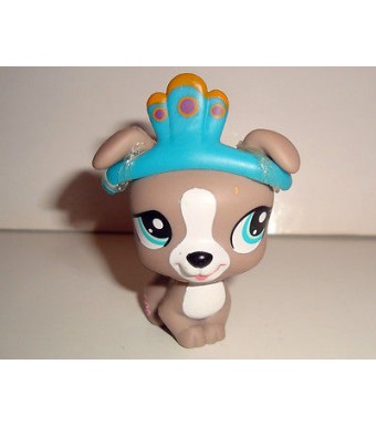RARE FIGURINE PET SHOP LITTLEST PET SHOP -  CHIEN AVEC COURONNE DOG PERO