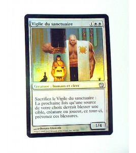 VIGILE DU SANCTUAIRE - CREATURE HUMAIN ET CLERC  - VF CARTE HOLO  MTG MAGIC