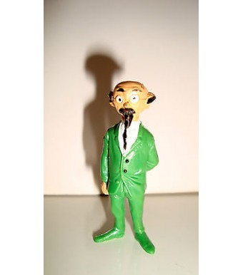 FIGURINE TINTIN ET MILOU HERGE - PROFESSEUR TOURNESOL ESSO BELVISION 73 (5x1,5c)