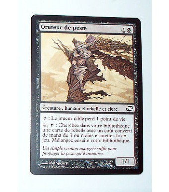 ORATEUR DE PESTE - CREATURE HUMAIN ET REBELLE ET CLERC - VF CARTE MTG MAGIC 