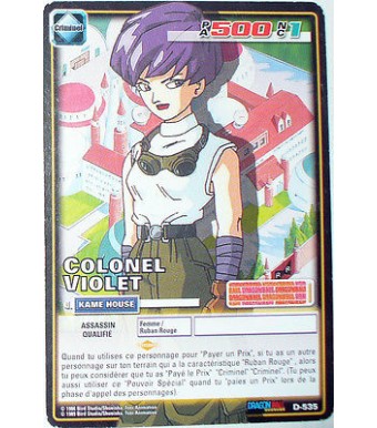 CARTE DBZ DRAGON BALL Z SERIE 6 D-535 COLONEL VIOLET 