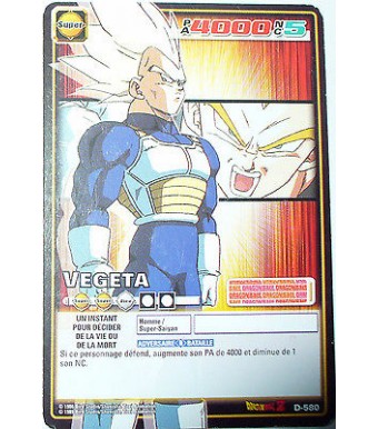 CARTE DBZ DRAGON BALL Z SERIE 6 D-580 VEGETA  
