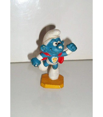 FIGURINE SCHTROUMPF SMURF PITUFO PUFFI - SUPERMAN PEYO (6x5cm)