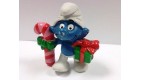 schtroumpf Noël avec cadeau et sucre d'orge , made in Portugal 