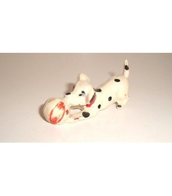 RARE FIGURINE VINTAGE JIM - WALT DISNEY LES 101 DALMATIENS BALLON ROUGE (2x4cm)