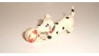 RARE FIGURINE VINTAGE JIM - WALT DISNEY LES 101 DALMATIENS BALLON ROUGE (2x4cm)