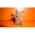 FIGURINE EN PLASTIQUE MONOCHROME ANNEE 70-80 SOLDAT MILITAIRE LANCE GRENADE 3cm