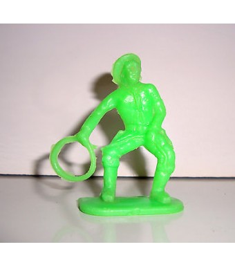 FIGURINE EN PLASTIQUE MONOCHROME SOLDAT ANNEE 70-80 COW BOY AVEC LASSOT (6x5cm)
