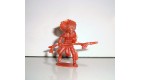 FIGURINE EN PLASTIQUE MONOCHROME SOLDAT ANNEE 70-80 INDIEN ROUGE AVEC LANCE N°75