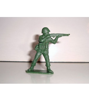 FIGURINE EN PLASTIQUE MONOCHROME SOLDAT ANNEE 70-80 U.S N°55 (4x4cm)