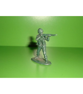 FIGURINE EN PLASTIQUE MONOCHROME SOLDAT U.S  ANNEE 70-80 N°92 (5x5cm)