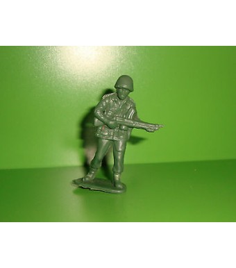 FIGURINE EN PLASTIQUE MONOCHROME SOLDAT U.S  ANNEE 70-80 N°87 (4x3cm)