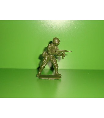 FIGURINE EN PLASTIQUE MONOCHROME SOLDAT U.S  ANNEE 70-80 N°86 (5x4cm)