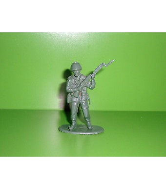 FIGURINE EN PLASTIQUE MONOCHROME SOLDAT U.S  ANNEE 70-80 N°85 (6x4cm)