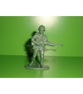 FIGURINE EN PLASTIQUE MONOCHROME SOLDAT U.S  ANNEE 70-80 N°90 (5x4cm)
