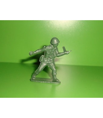FIGURINE EN PLASTIQUE MONOCHROME SOLDAT U.S  ANNEE 70-80 N°89 (5x4cm)