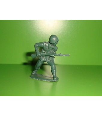 FIGURINE EN PLASTIQUE MONOCHROME SOLDAT U.S  ANNEE 70-80 N°94 (4x4cm)