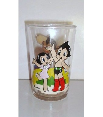 ANCIEN VERRE DE COLLECTION - ASTRO LE PETIT ROBOT ET URANIA TF1 1984 TEZUKA 1982