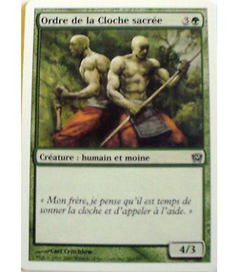 ORDRE DE LA CLOCHE SACREE - CREATURE HUMAIN ET MOINE - VF CARTE MTG MAGIC