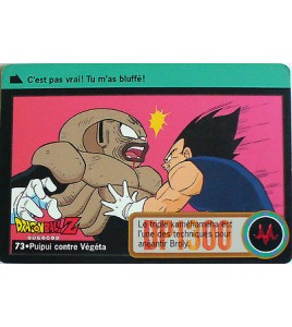 CARTE DRAGON BALL Z CARDDASS BANDAI 1995 - N-¦73 PUIPUI CONTRE VEGETA