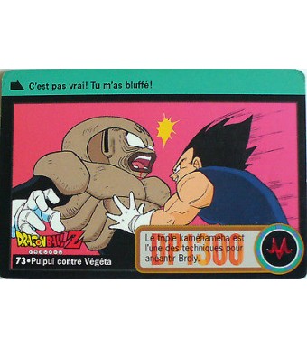 CARTE DRAGON BALL Z CARDDASS BANDAI 1995 - N-¦73 PUIPUI CONTRE VEGETA