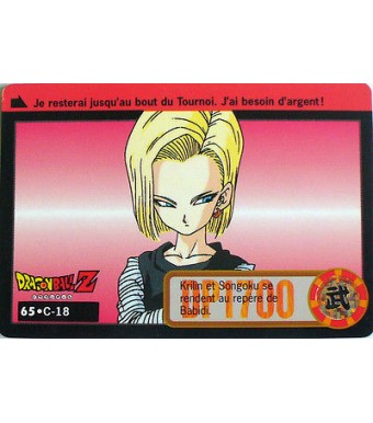 CARTE DRAGON BALL Z CARDDASS BANDAI 1995 - N-¦65 C-18