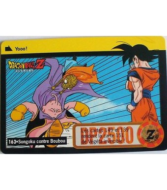 CARTE DRAGON BALL Z CARDDASS BANDAI 1996 - N-¦163 SONGOKU CONTRE BOUBOU