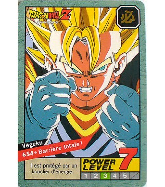 CARTE DRAGON BALL LE GRAND COMBAT N-¦ 654 VEGEKU POWER LEVEL 7 