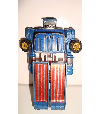 FIGURINE VINTAGE 80'S ROBOT TRANSFORMABLE  MC TOY CAMION BLEU