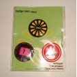 LOT DE 3 BADGES SOUND ADDICT - PLAY - SOUND