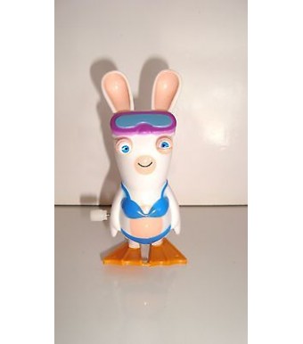 FIGURINE WIND UP LAPINS CRETINS  BAIGNEUR BLEU UBISOFT 2012 (9x4cm)