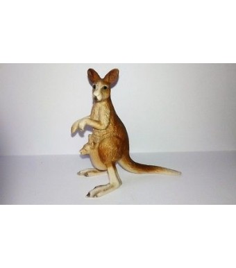 figurine animaux sauvage style schleich - kangourou avec son petit 