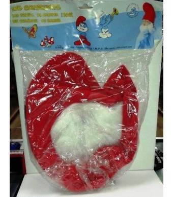Gnome chapeau perruque tv  personnage costume le grand  schtroumpfs officiel pey