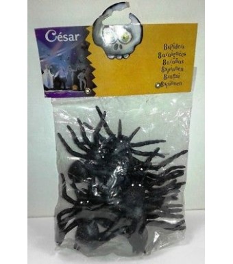 Lot de 8 araignées noires , taille 6 cm spider neuves 