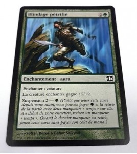 carte magic the gathering mtg - blindage pétrifié - vision de l'avenir