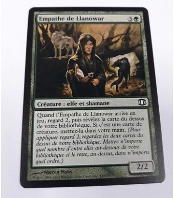 carte magic the gathering mtg - empathe de llanowar - magic origines - commune 