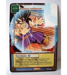 Carte Dragon ball Z Pouvoir endurant D-478