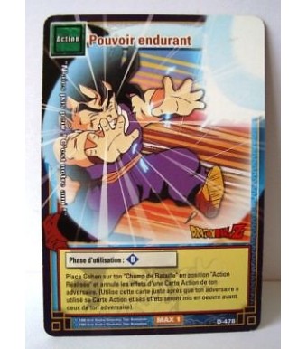 Carte Dragon ball Z Pouvoir endurant D-478