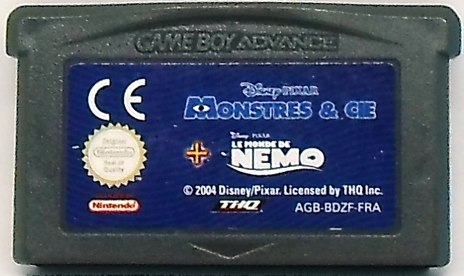 Jeu Game Boy Advance : Monstres & Cie + Le Monde De Nemo - Double Jeu Disney