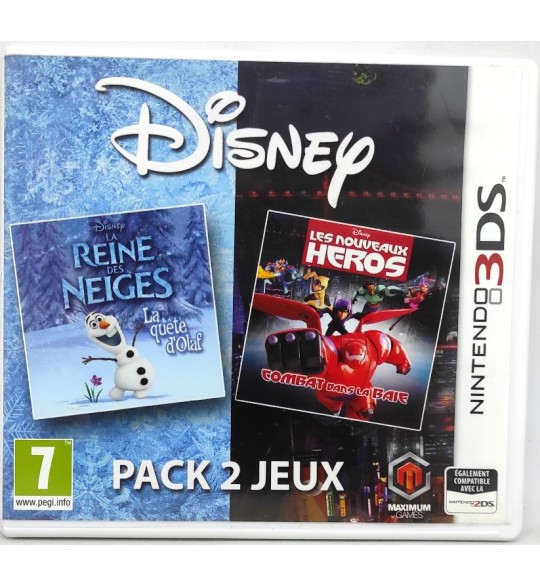  La Reine des Neiges + Les Nouveaux Héros Jeu Nintendo 2DS & 3DS sans Notice 