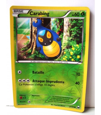 Carte Pokémon CARABING 60 PV 91/08 Holo Reverse Noir Blanc Explorateurs Obscurs 