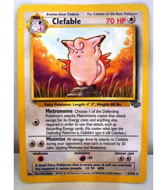 Carte pokemon étrangère d'occasion HOLO CLEFABLE 164 70HP
